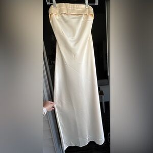 Elegant Strapless Cream Dress